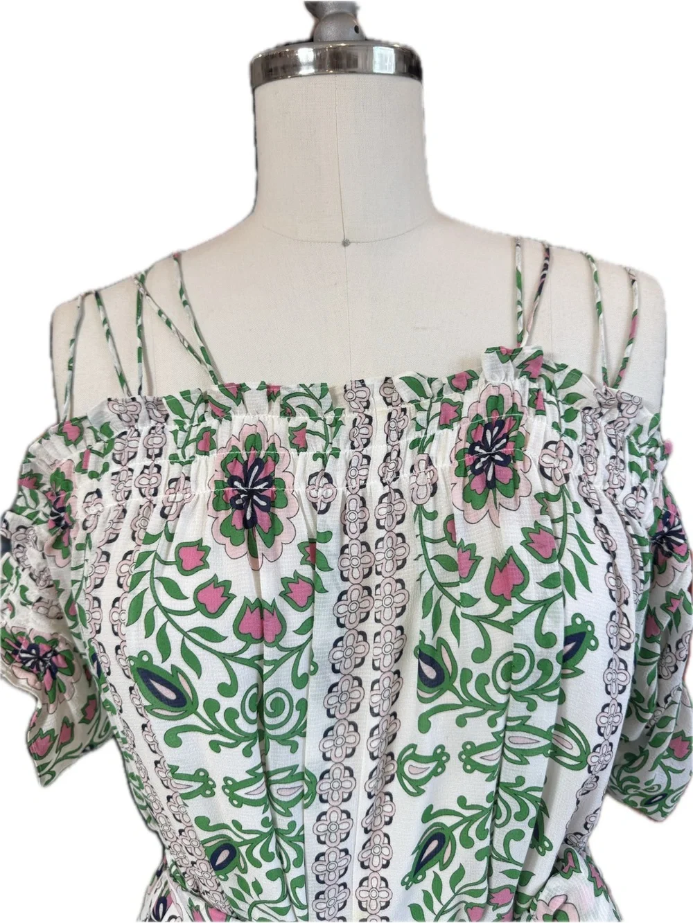 Tory Burch Asilomar Garden Party Printed Silk Belted Midi Dress